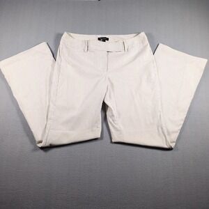 White House Black Market Legacy Modern Boot SZ 10 White Tan Stripe Dress Pant